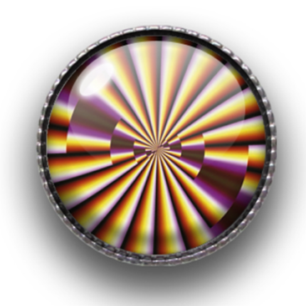 Schieber (silberfarben, Ø22mm), Fractals, Dome, 22mm, geriffelt, Nougat Amber