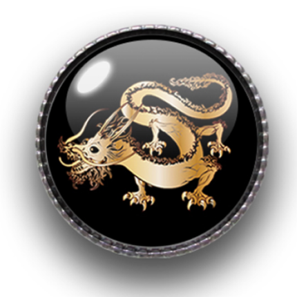 Schieber (silberfarben, Ø22mm), Golden Dragons, Dome, 22mm, geriffelt, Black Gold