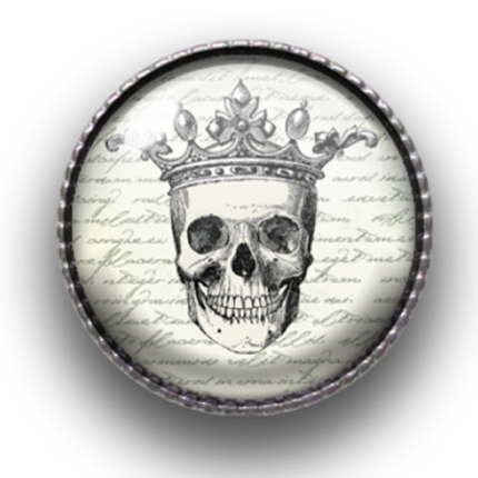 Schieber (silberfarben, Ø22mm), Vintage Skulls, Dome, 22mm, geriffelt, Cream