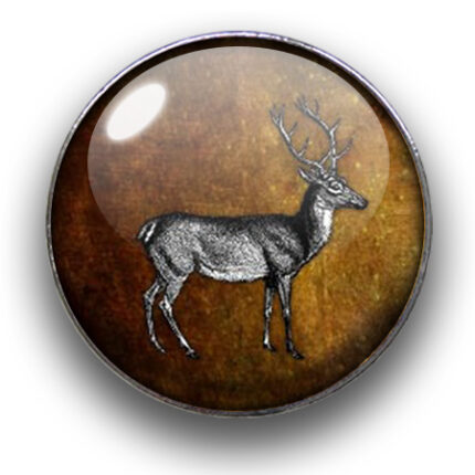 Schieber (silberfarben, Ø22mm), Deers, Dome, 22mm, glatt, Brown Gold