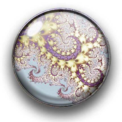 Schieber (silberfarben, Ø22mm), Fractals, Dome, 22mm, glatt, Taupe