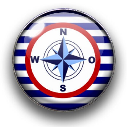 Schieber (silberfarben, Ø22mm), Maritim, Dome, 22mm, glatt, Dark Blue