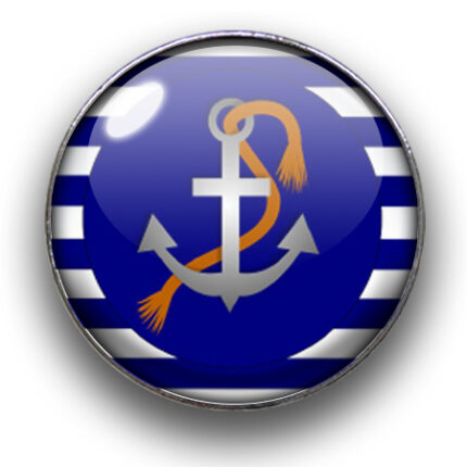 Schieber (silberfarben, Ø22mm), Maritim, Dome, 22mm, glatt, Dark Blue